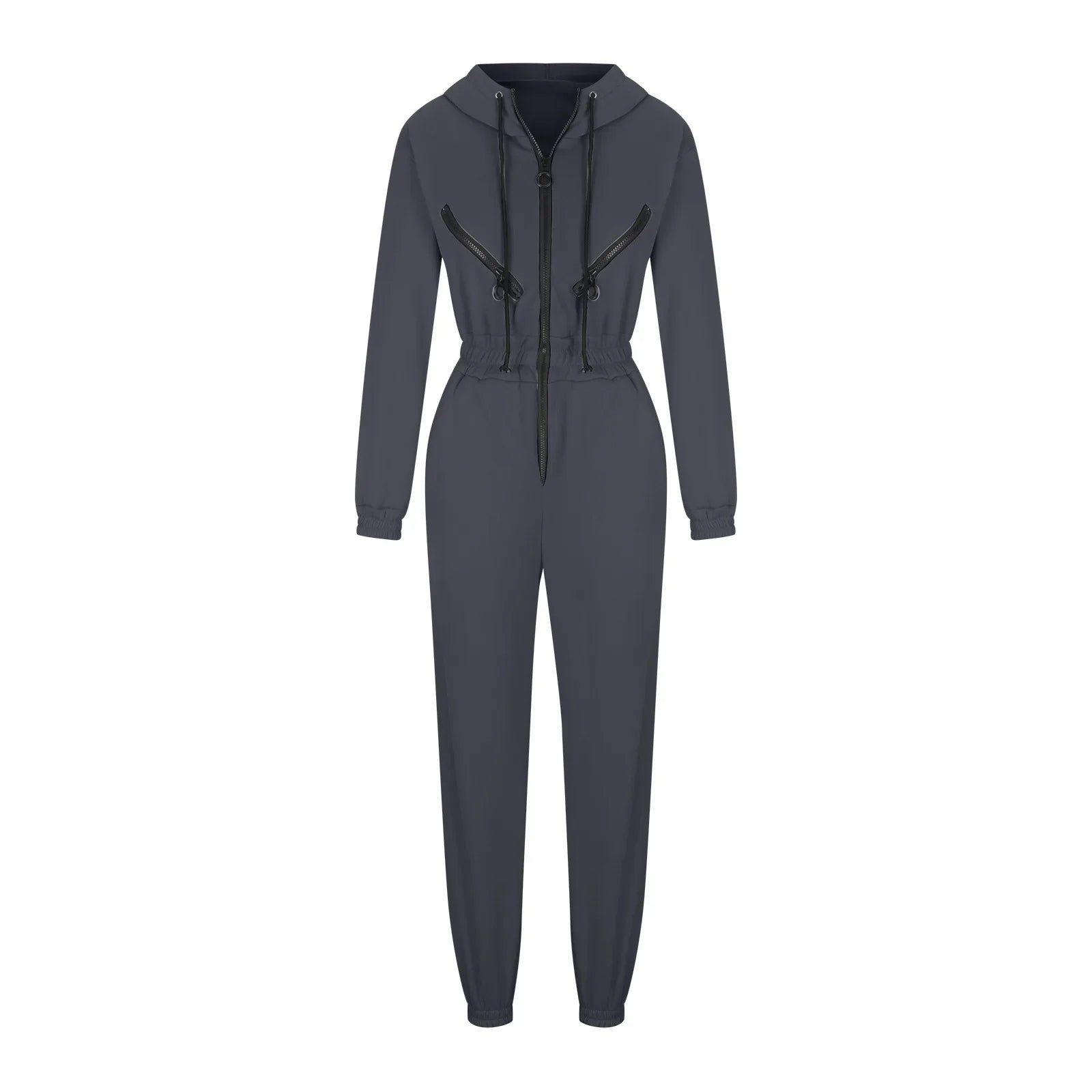 Autumn Women's Monochrome Long-Sleeved Jumpsuit Solid Color Zip-up Sportswear Female Winter Casual Tracksuit Fashionable Hoodies