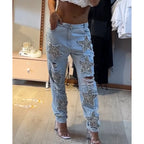 2025 Wide Leg Loose Jeans Female Streetwear Style Fashion Baggy Pants Women's New Stylish Full Length Straight Pant Outwear