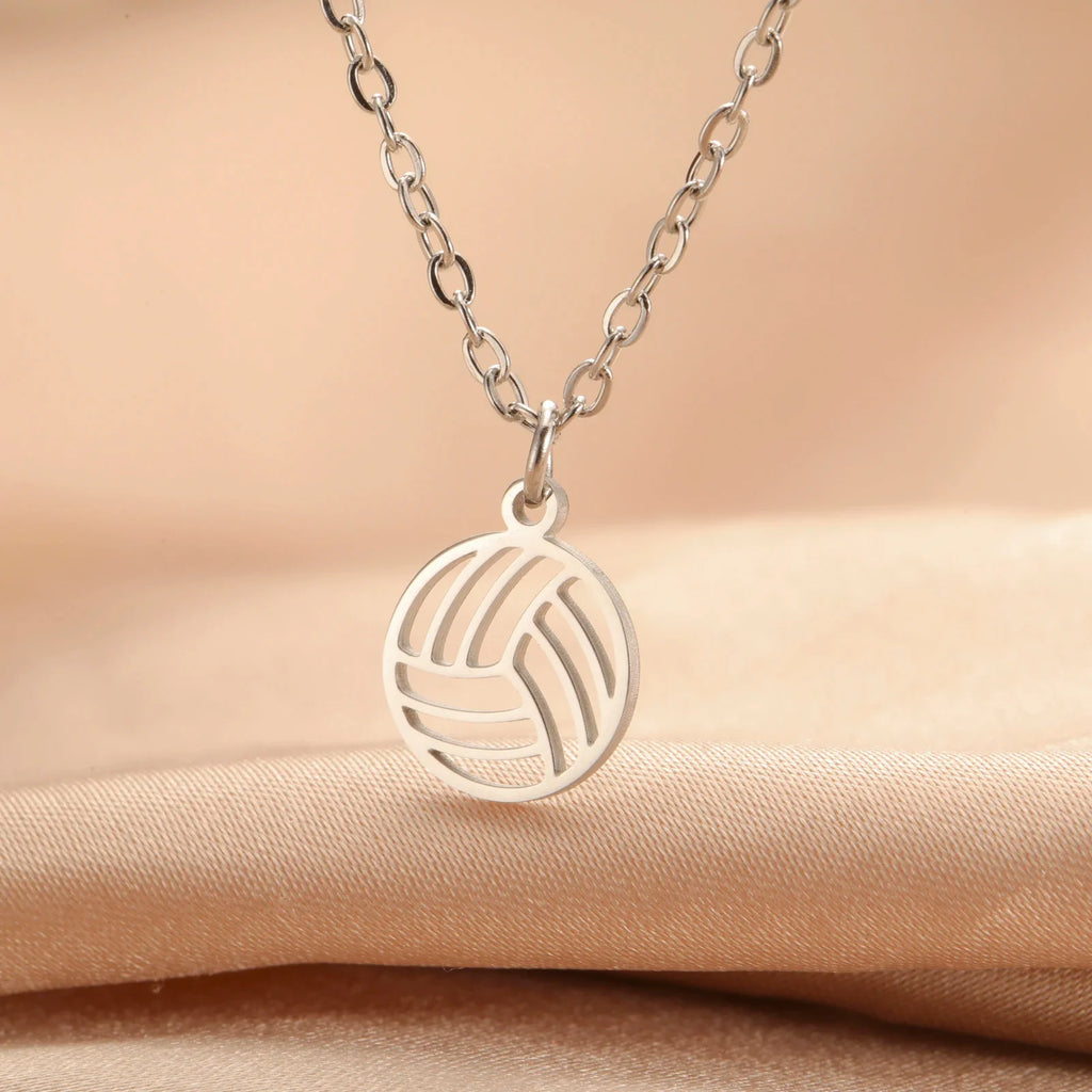 EUEAVAN 5pcs Mini Charms Stainless Steel Volleyball Charm for Bracelet Necklace Earrings DIY Jewelry Making Supplies Wholesale