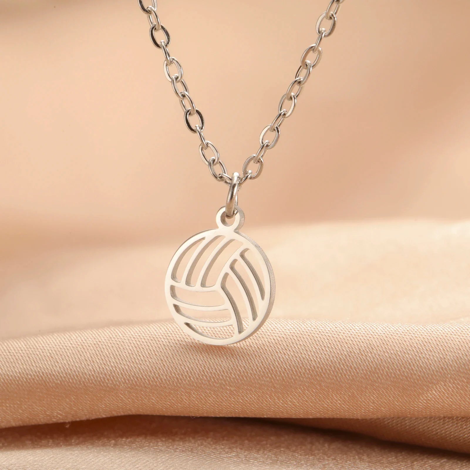 EUEAVAN 5pcs Mini Charms Stainless Steel Volleyball Charm for Bracelet Necklace Earrings DIY Jewelry Making Supplies Wholesale