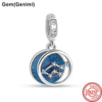 Authentic 925 Sterling Silver Sparkling Aries Leo Scorpio 12 Zodiac Signs Constellation Charm Beads Fit Pantaro Bracelet Jewelry