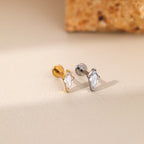 1PC Titanium Zircon Star Flower Labret Piercing for Women Cartilage Tragus Daith Helix Stud Earring Body Jewelry