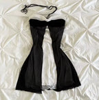 Casual Women's Dress Summer Streetwear Bow cute Lace Grunge vintage Harajuku Emo Girls Slim Sexy Fashion Women's suspender Skirt