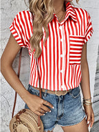 Casual Loose Striped Shirts For Women 2024  Women's  Shirts And Blouses Fashion Elegant Youth Female Tops