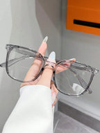 1Pc/3Pcs/4Pcs/6Pcs European and American Classic Popular Square Frame Glasses Set Men's and Women's Fashion Glasses
