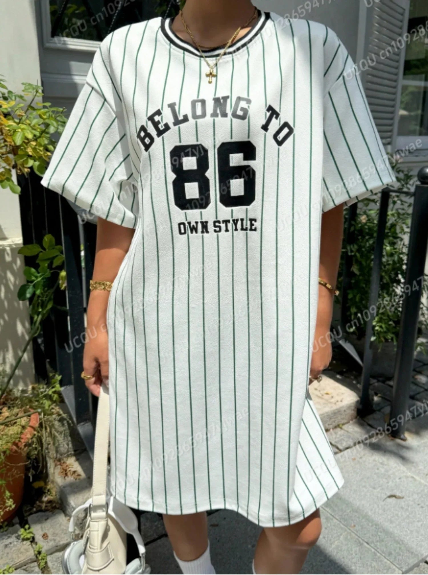 2025 Summer New Women T-Shirt Dress Loose Casual NEW YORK Printed O-Neck Lady Short Sleeve Pullover Dresses Women Clothing