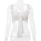 Candyhot Sexy Mesh Perspective Crop Tops Summer Y2K Lace Low cut Slim Strap Top High Street Fashion Nightclub Top Women's Wear