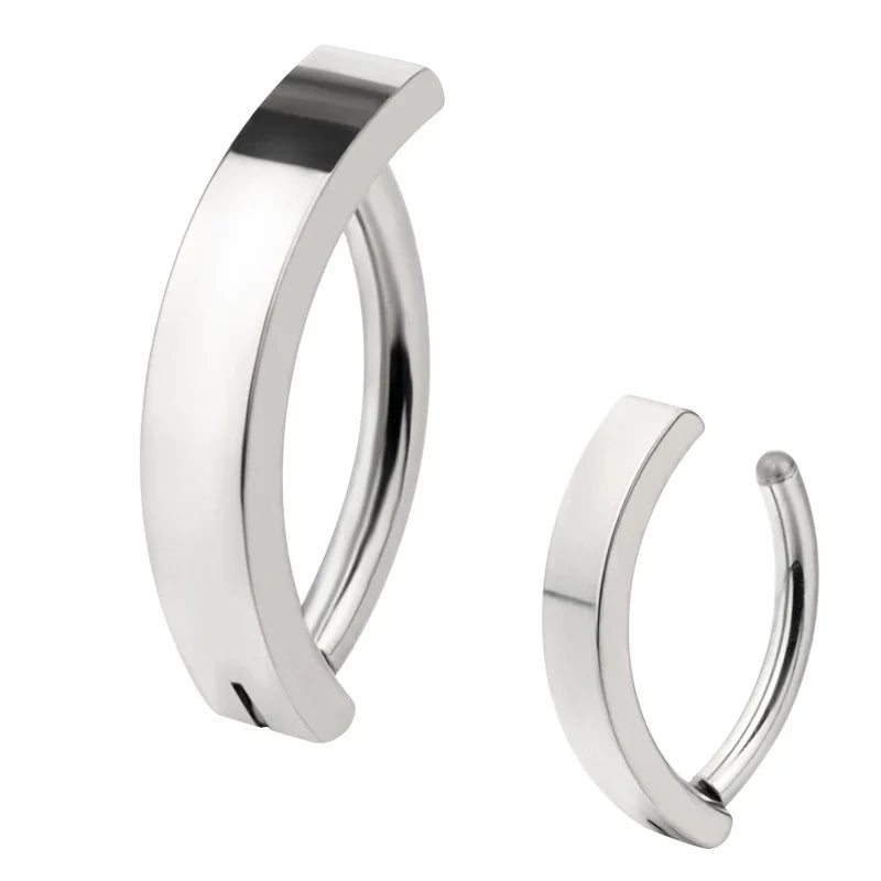 ASTM F136 Titanium PIERC Reverse Curved Clicker Navel Barbell Shiny CZ Sexy Belly Button Rings Bellybutton Sexy Piercing Jewelry