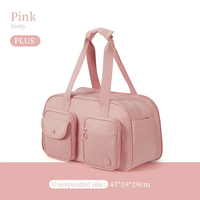 AJI Women Travel Bag Nylon Handheld Travel Bag Carry On Luggage Bag Large Capacity Weekender Gym Sport Holdall Overnight Bag