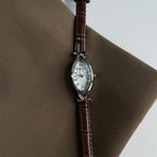 2025 Luxury Women's Quartz Watch Oval Sapphire Casual Ladies Clock Waterproof Brown Leather Elegant Ladies Watch