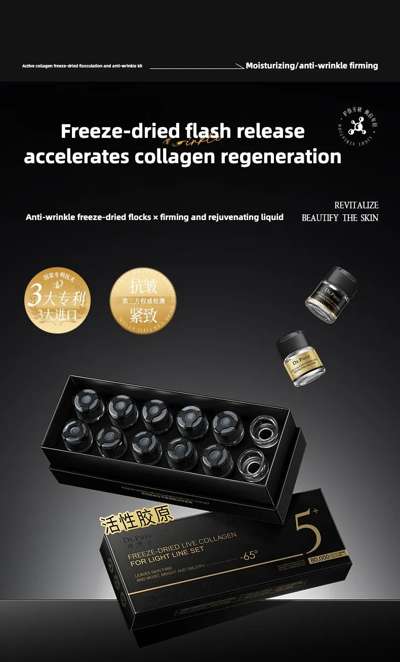 Collagen Peptide Anti-Wrinkle Freeze-dried powder- Firming, Lifting  Hydrating Face Kit for All Skin Types Beauty care product