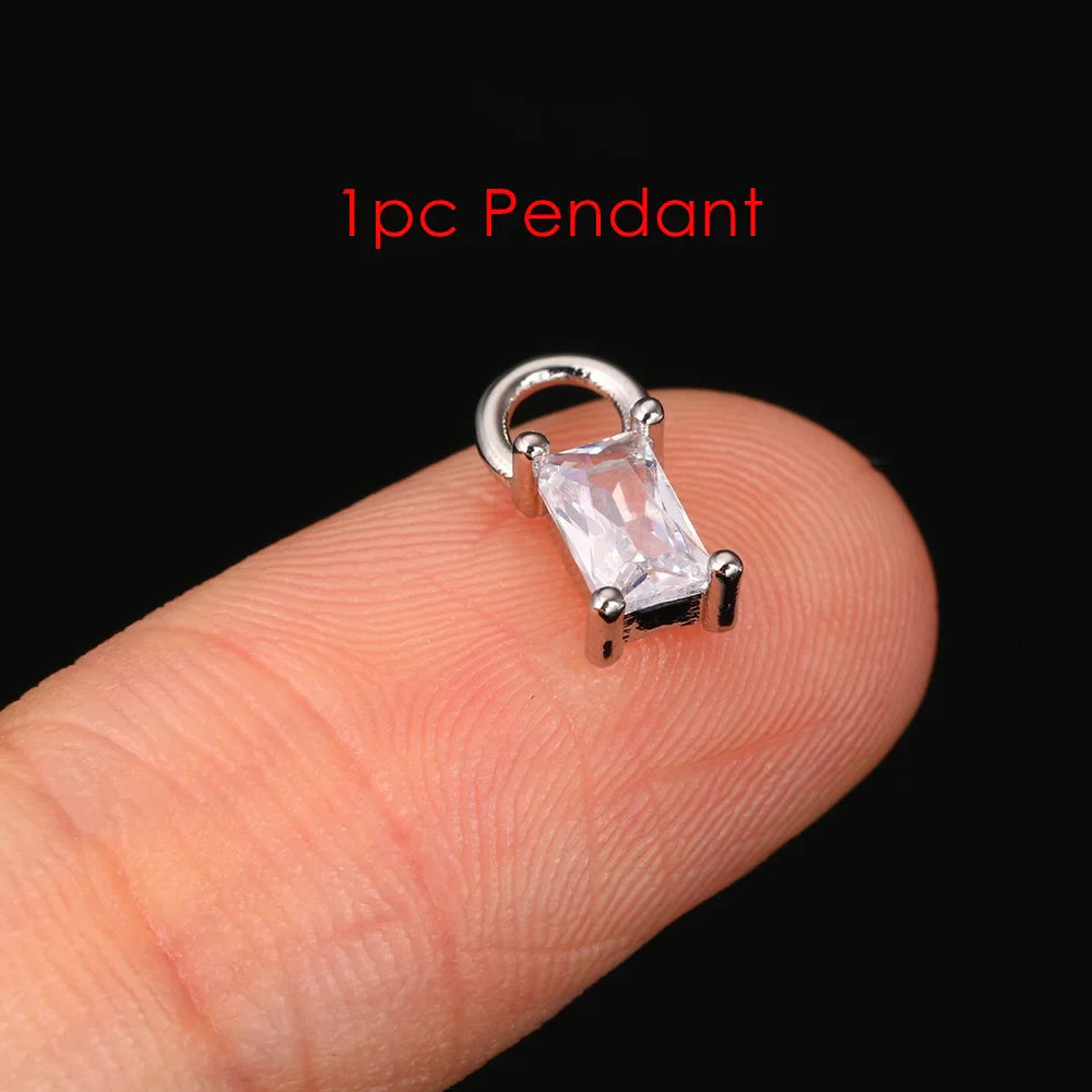 1PC Little Star Moon Snake Crystal Charms Pendant Helix Daith Earrings for Women Hanging Matching Piercing Lobe Tragus Jewelry