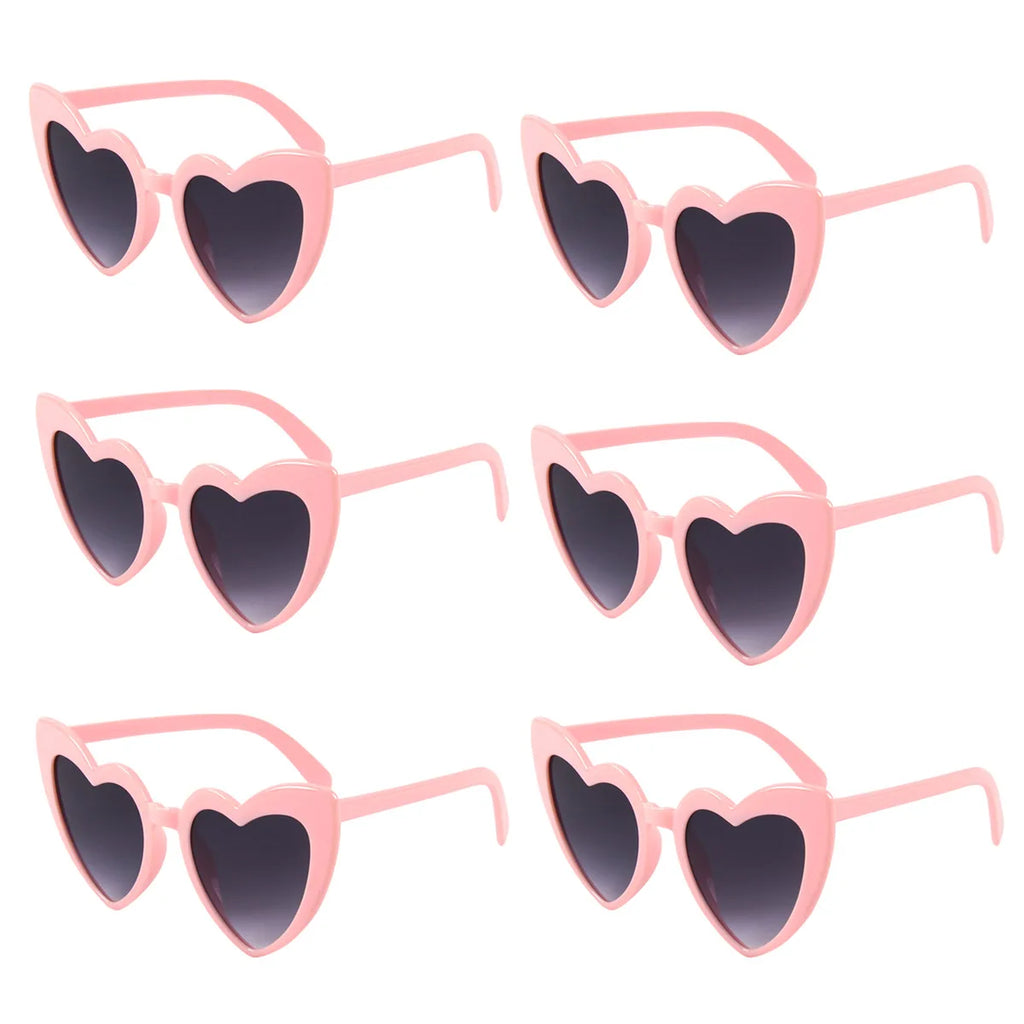 6pcs Bachelorette Party Sunglasses Wedding Bridal Shower Decoration Pink White Heart Glasses Bridesmaid Gifts Hen Party Supplies