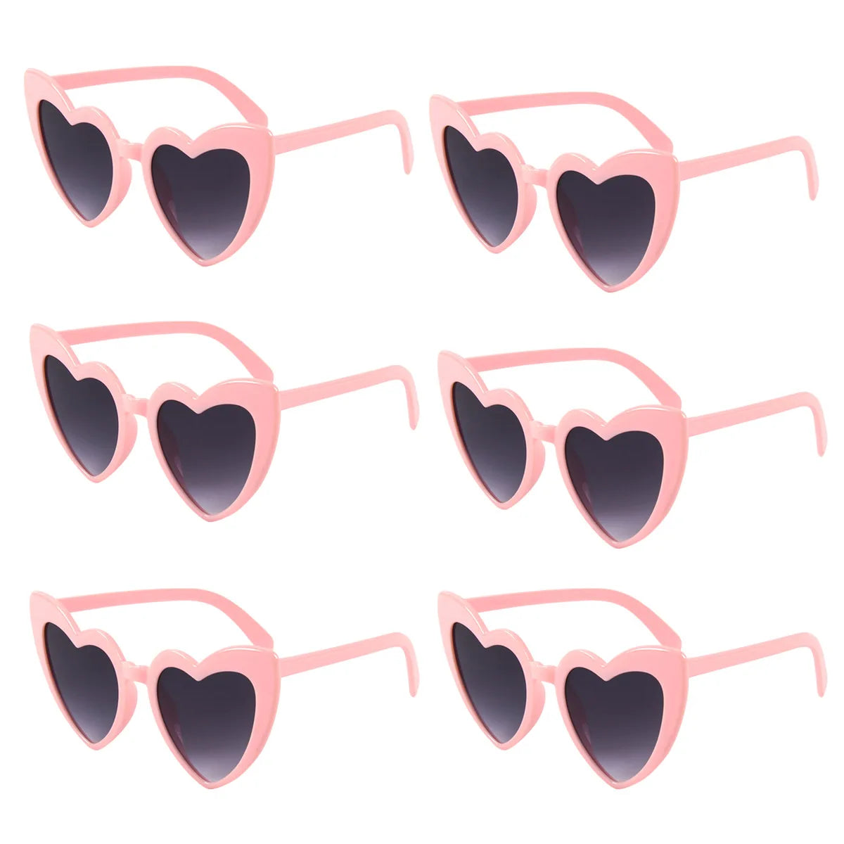 6pcs Bachelorette Party Sunglasses Wedding Bridal Shower Decoration Pink White Heart Glasses Bridesmaid Gifts Hen Party Supplies