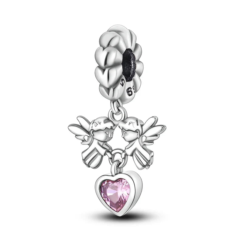 925 Silver Lucky Guardian Angel Dangle Beads Charm Women Fit Original Bracelet Necklace Original DIY Jewelry Making Gift