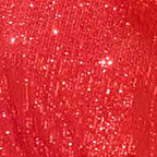 2024 New Fashion Women´s Autumn Sequin Party Dress, Sparkle Long Sleeve Round Neck Short Cocktail Dress with Belt