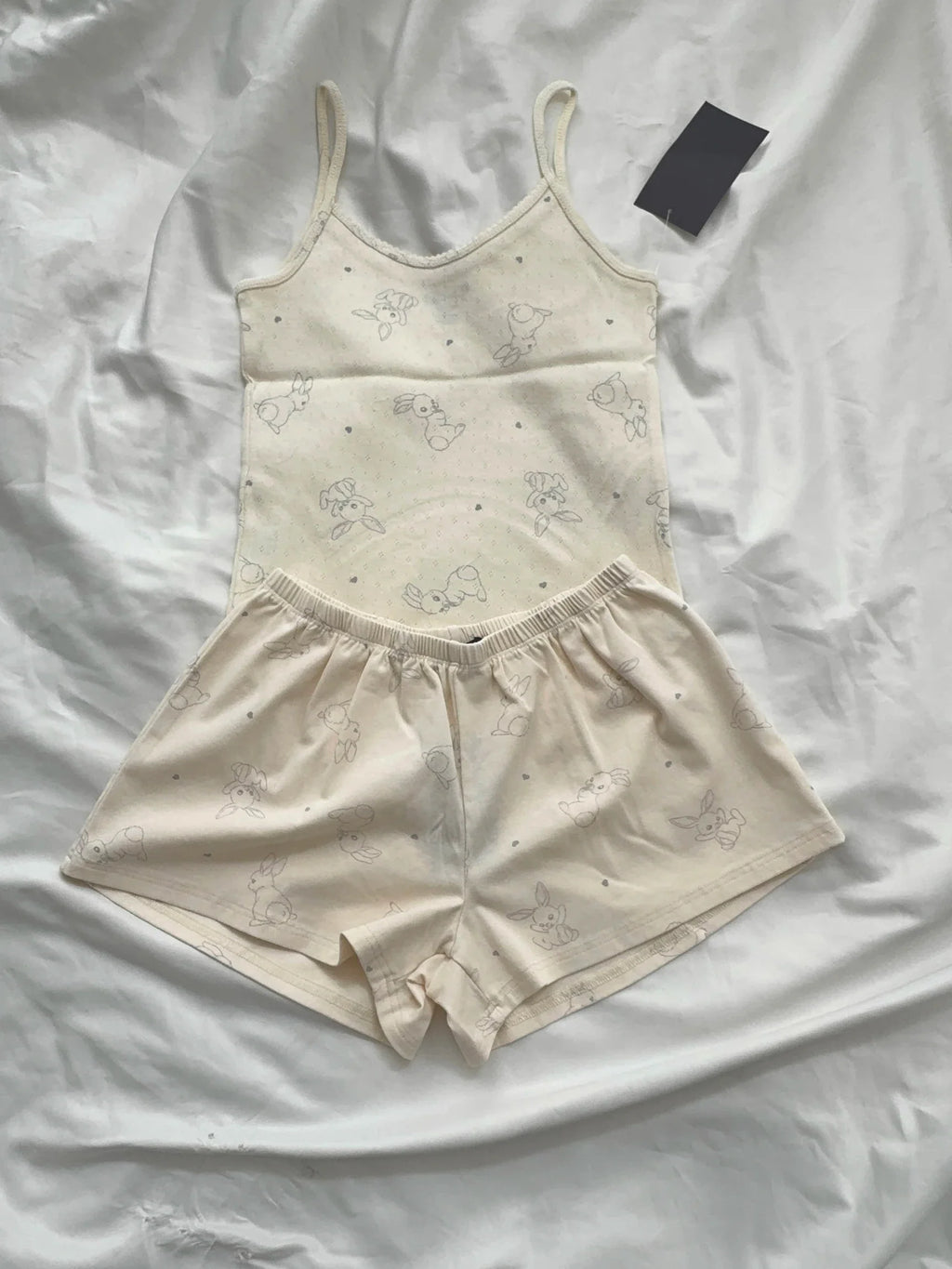 Blue Striped Tank Shorts Pajama Set Women Summer Sleeveless Crop Top+Elastic Waist Straight Short Pant Cotton Home 2 Piece Sets