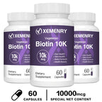 Biotin 10,000mcg - with Coconut Oil Vitamin for Hair Growth, Natural Hair, Skin and Nails - Non-GMO