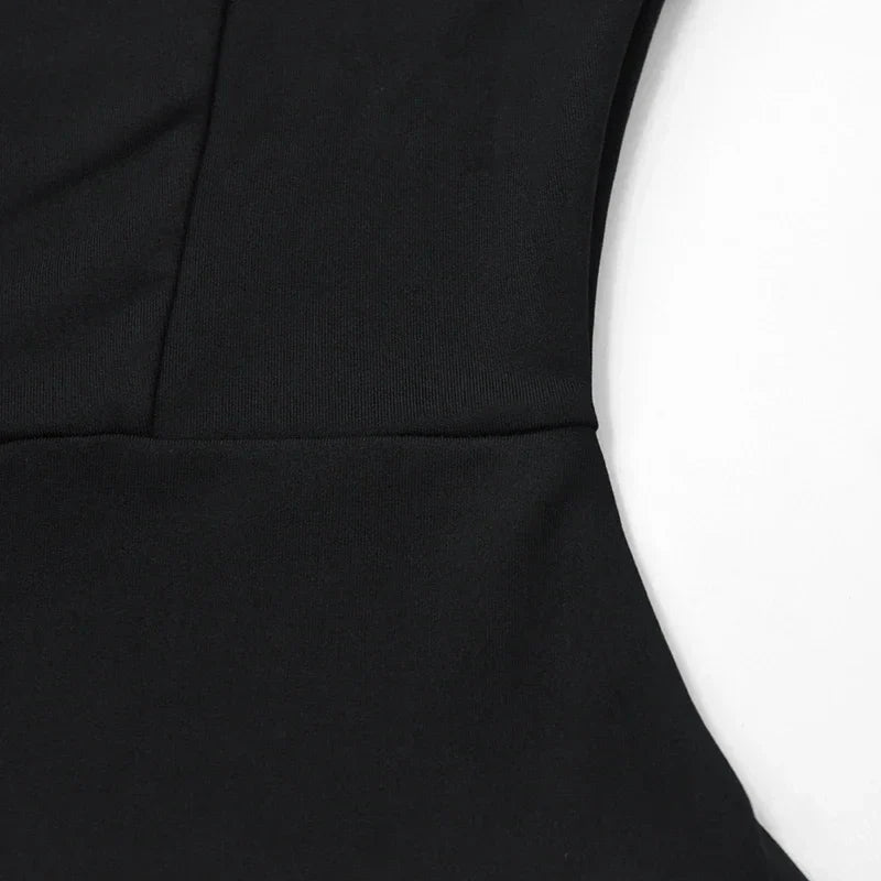 ALTGOTH Emo fashion sexy Mini Dress Women Streetwear Maxi Casual Elegant Party Basic Dresses 2024 New Alt Solid Casual Clubwear