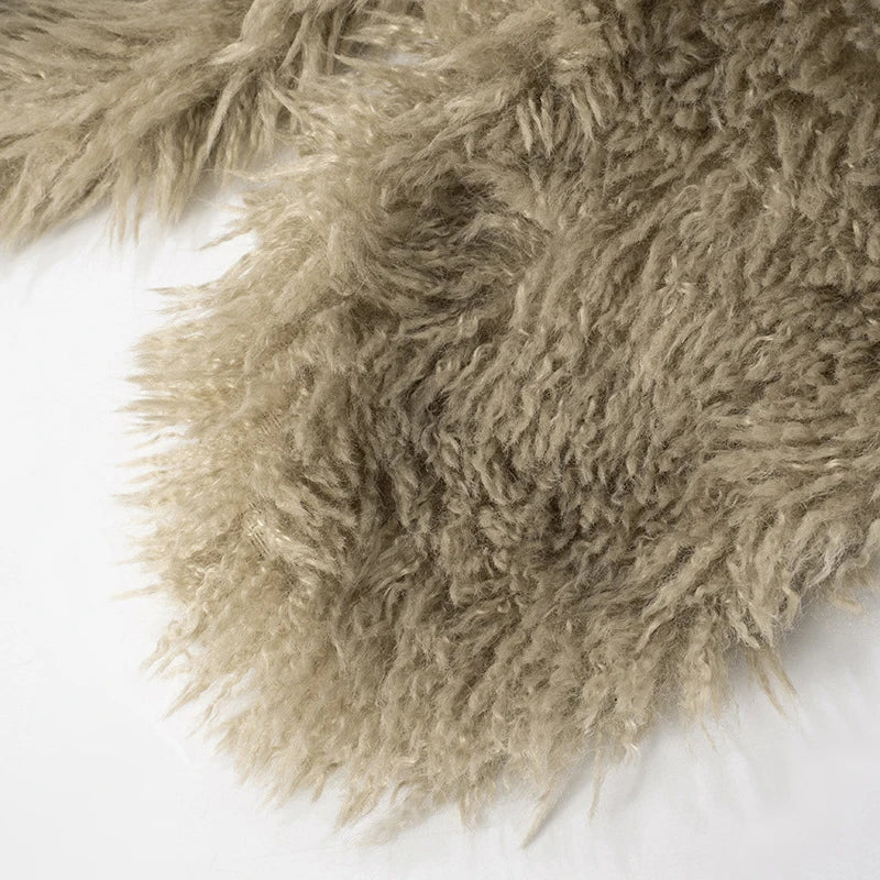 BKLD Sexy Temperament Fluffy Tops For Women High Street Y2K Nightclub Outfits Faux Fur Backless Lacing Solid 2025 Vest Waistcoat