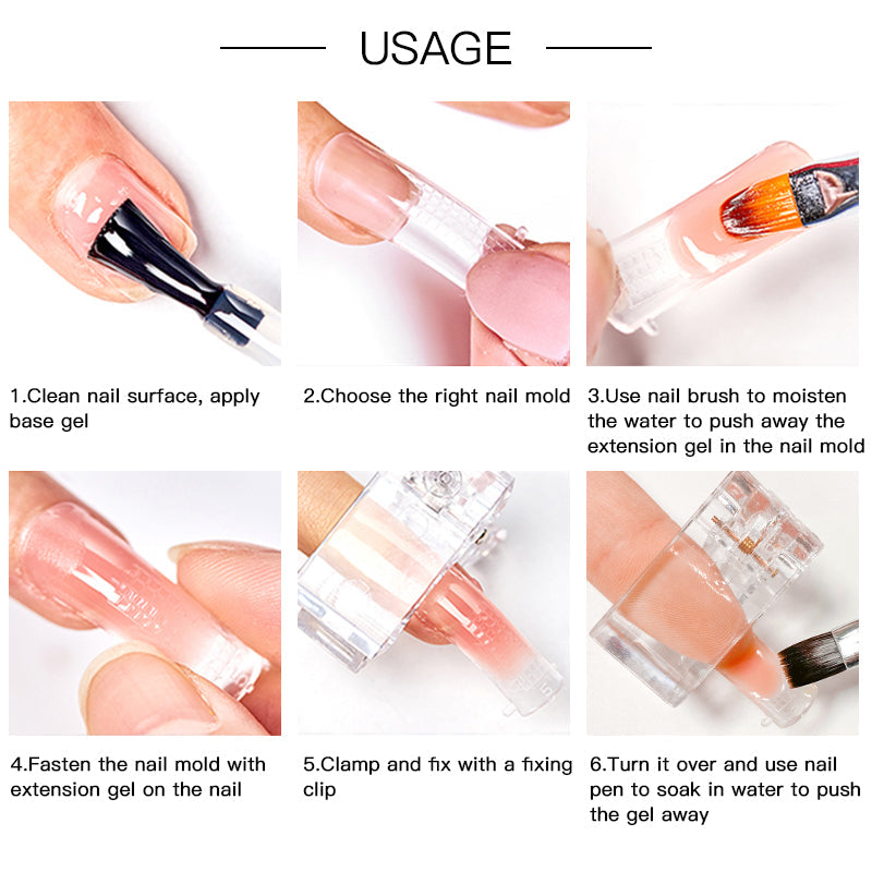 Acrylic Nail Clip Transparent Gel Quick Building Nail Tips Clips Fingernail Extension UV Clamps Manicuring Art Builder Tools Set