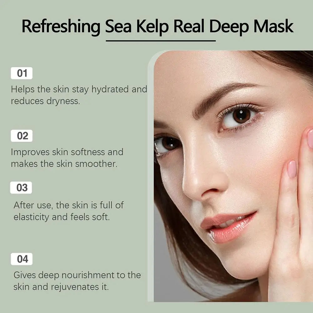 1/4Pcs Deep Collagen Overnight Face Mask Seaweed Collagen Essence Hydrating Overnight Hydrogel Mask Improve Elasticity, Firming