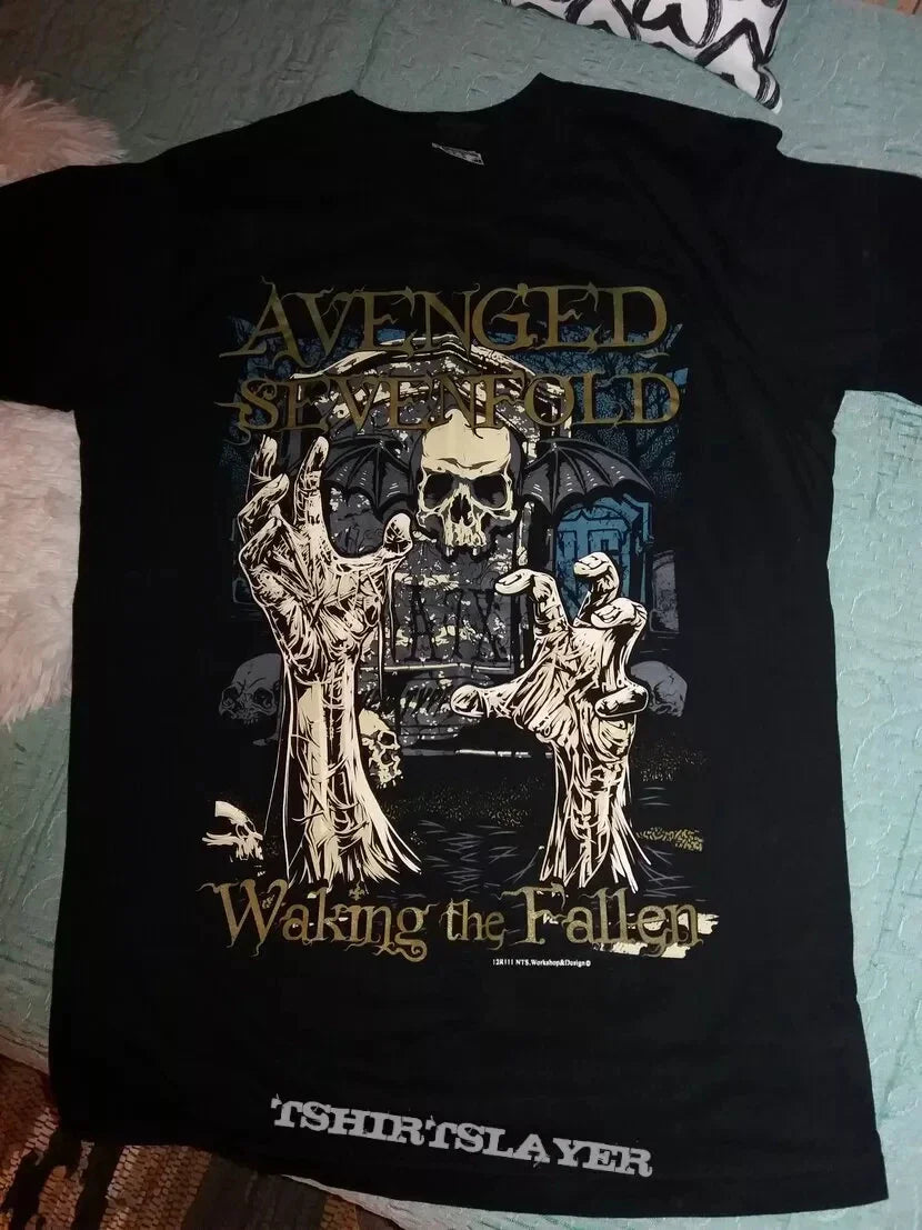 Avenged Sevenfold 2011 Nightmare across Europe T shirt 2 side Men Women Summer Men's T-Shirt Black Crew Neck Cotton Tee