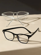 1PC/2PCS Fashion Pentos Plastic Frame Anti-Blue Light Clear Glasses For Daily Office Reading Life Eye Protection Accessories.