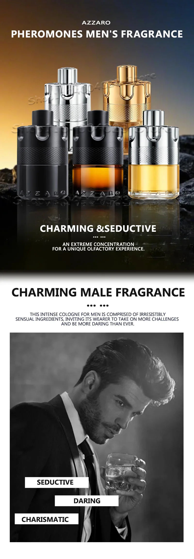 100ML Azzaro The Most Wanted Parfum Intense Mens Cologne High Quality Luxury Perfumes For Men Attract Women Hypnosis Perfume