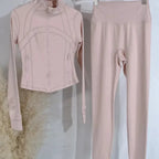 2025 Gold Label Short Sport Jacket Set Women's Yoga Clothes Slimming Fitness Jacket Active Wear Exercise Clothing Female