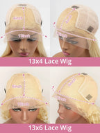 Deep Wave 13x6 HD Lace Frontal Human Hair Wig 30 40 Inch Curly 613 Honey Blonde Water Wave 13x4 Lace Front Wigs For Women 250%