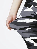 CUHAKCI Plus Size High Stretch Women's Leggings Camouflage White Gray Pants Sports casual tight fit Sports Cropped Pants