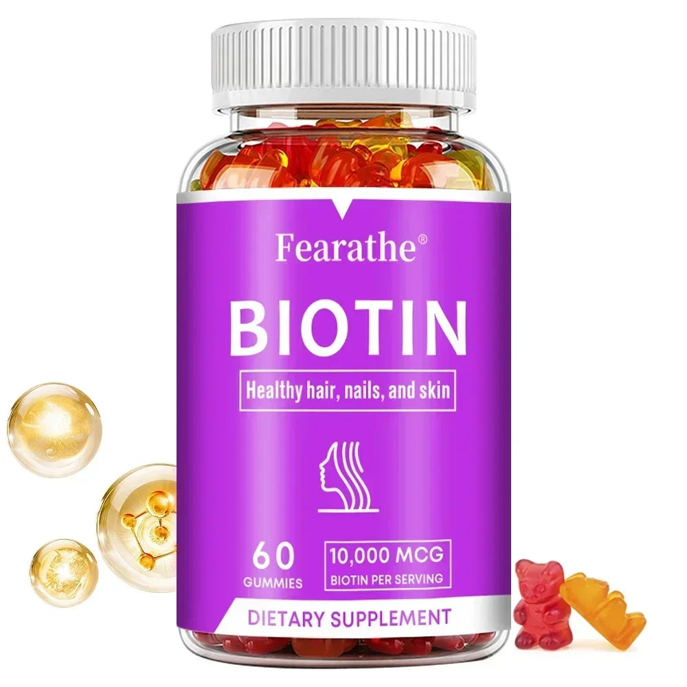 Biotin Gel 10000mcg Highest Potency Healthy Hair, Skin & Nails Vitamins for Women, Men & Children
