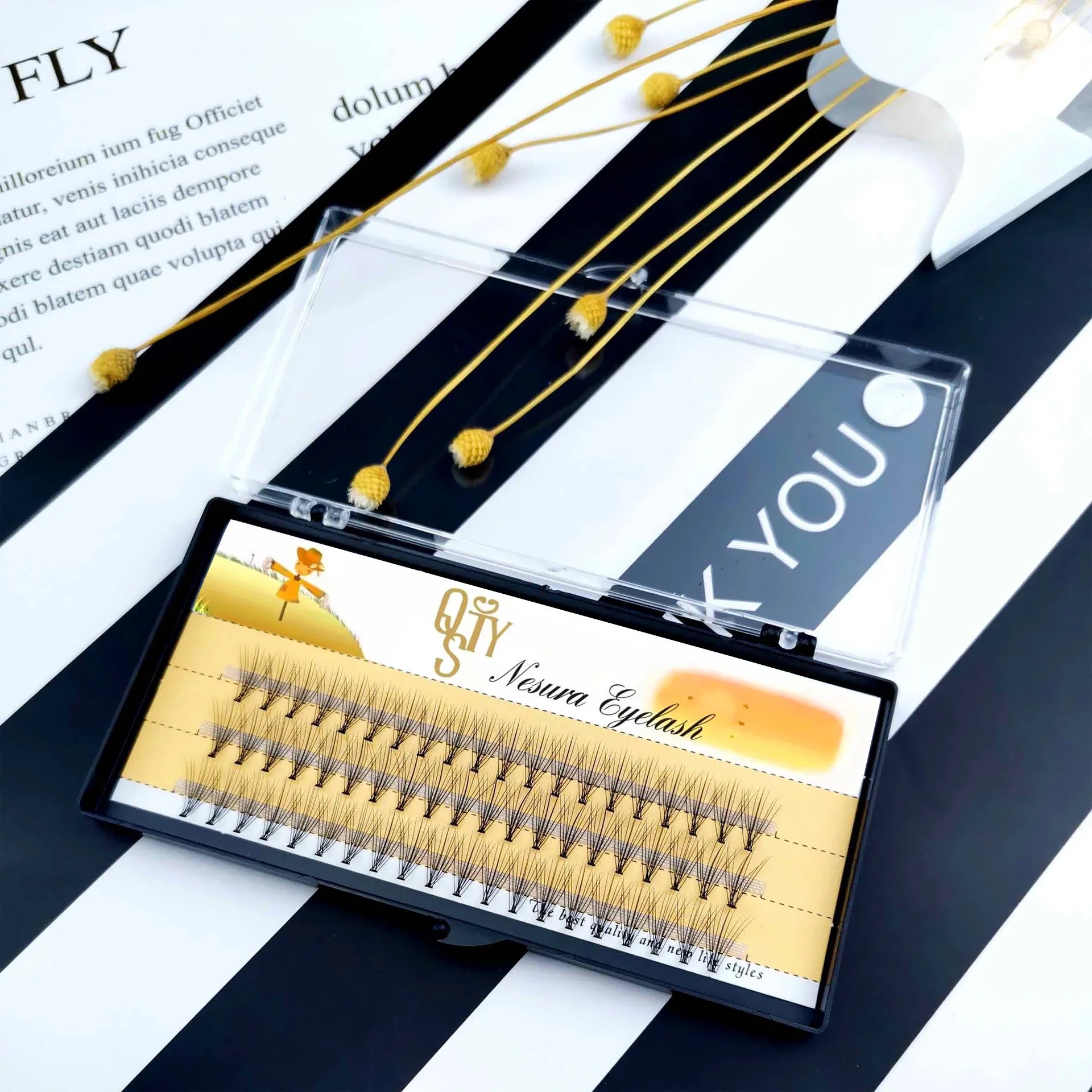 1 box 60 clusters 10/20D extension eyelashes, individual eyelashes, Natural Thick False Eyelashes, , Individual Eyelash Bunche