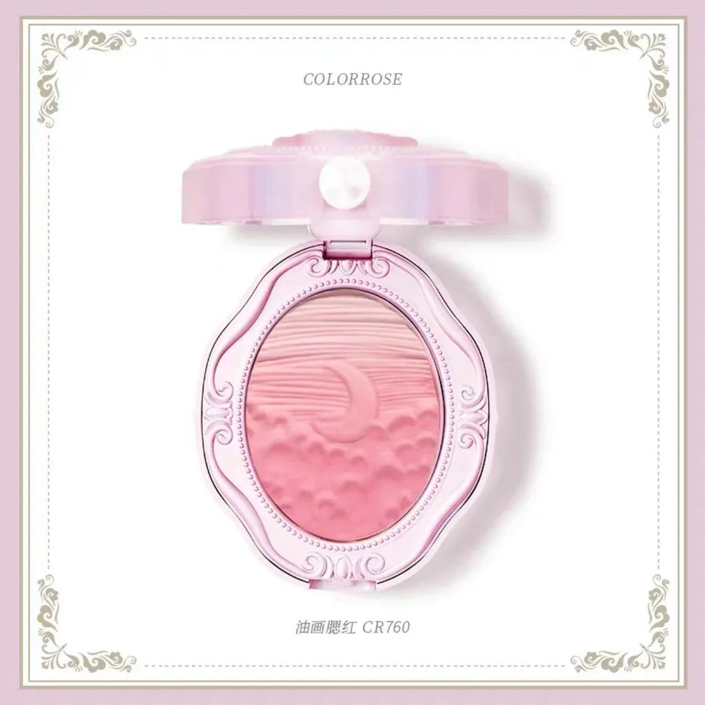 Colorrose Embossed Powder Blush Blue Genuine Nude Makeup Natural Party  Blusher  Shimmer Pearlescent Highlight Eyeshadow