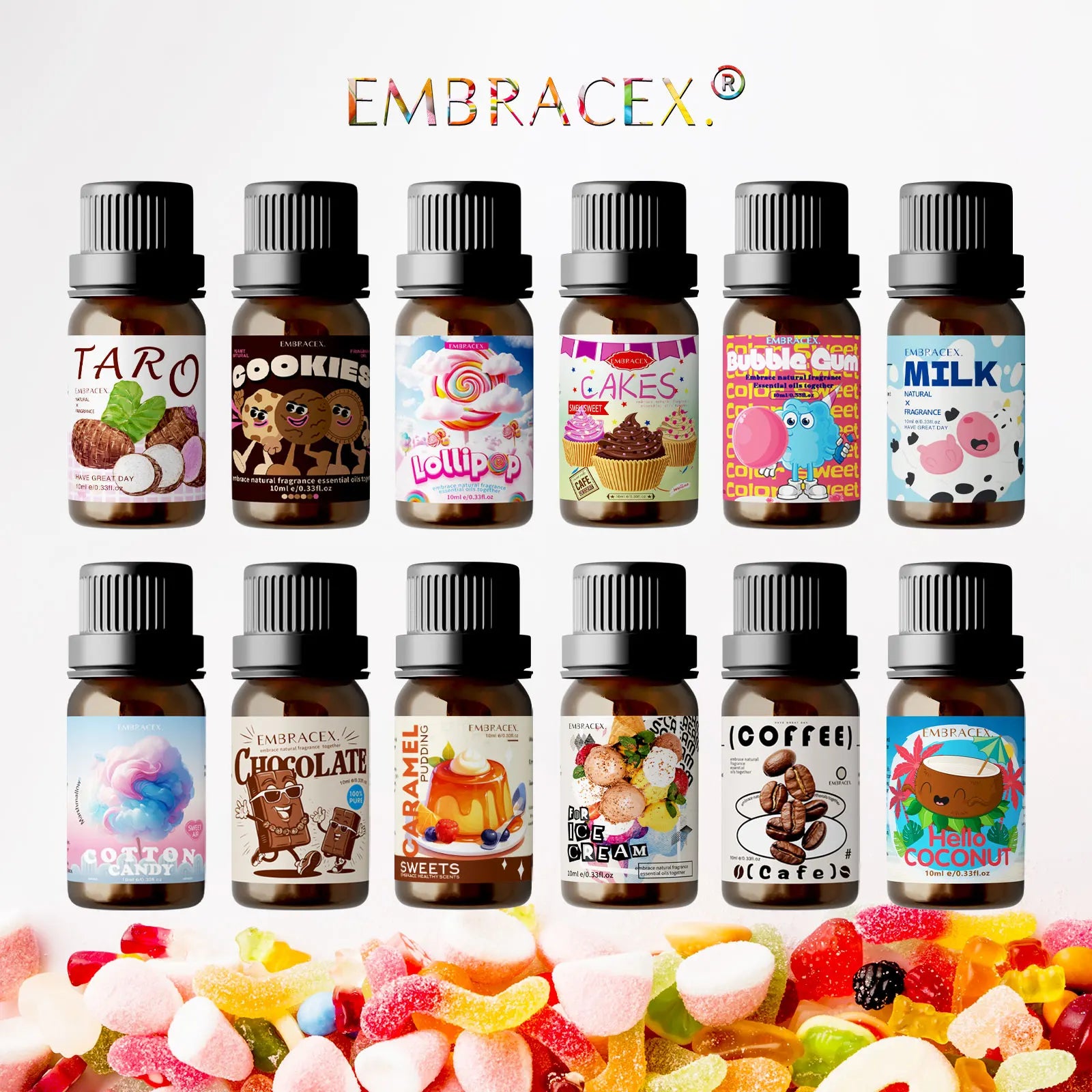 12models Gourmet Essential Oils Vanilla Coconut Coffee Cookies For Diffusers、Candles Making  Car Aromatherapy  Gifts For Women