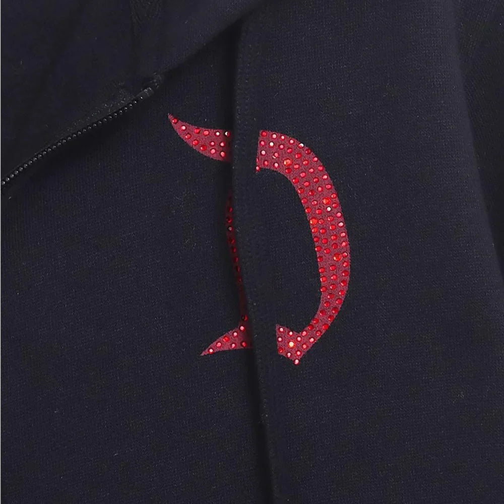 Disneyland Sweatshirt Castle Shining  Mickey Disneyworld Letter Glitter Minnie Unisex Couple Women Zip Pocket Hooded Jumper Top