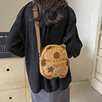 Cute Plush Capybara Crossbody Bag Large Capacity Shoulder Bag Girls Coin Purse Adjustable Zipper Plush Mobile Phone Pouch