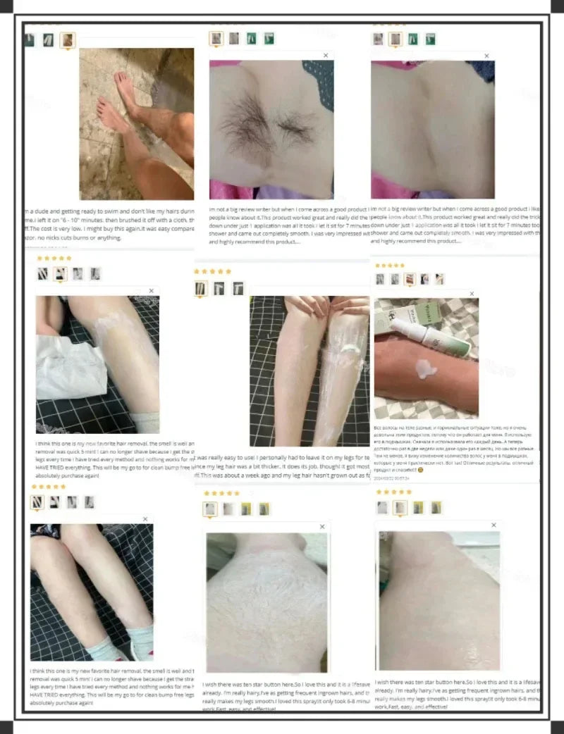 2 Minutes Fast Hair Removal Spray Painless Hair Growth Inhibitor Arm Armpit Leg Permanent Depilatory for Men Women Repair Care