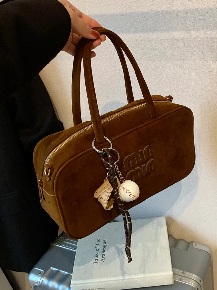 2025 new high-end luxury designer Boston handbag female niche retro fashion all-match pillow bag shoulder messenger bag trend