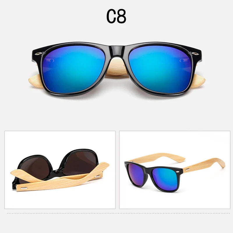 16 color Bamboo Sunglasses Men Wooden Sunglasses Women Brand Designer Mirror Original Wood Sun Glasses retro de sol masculino