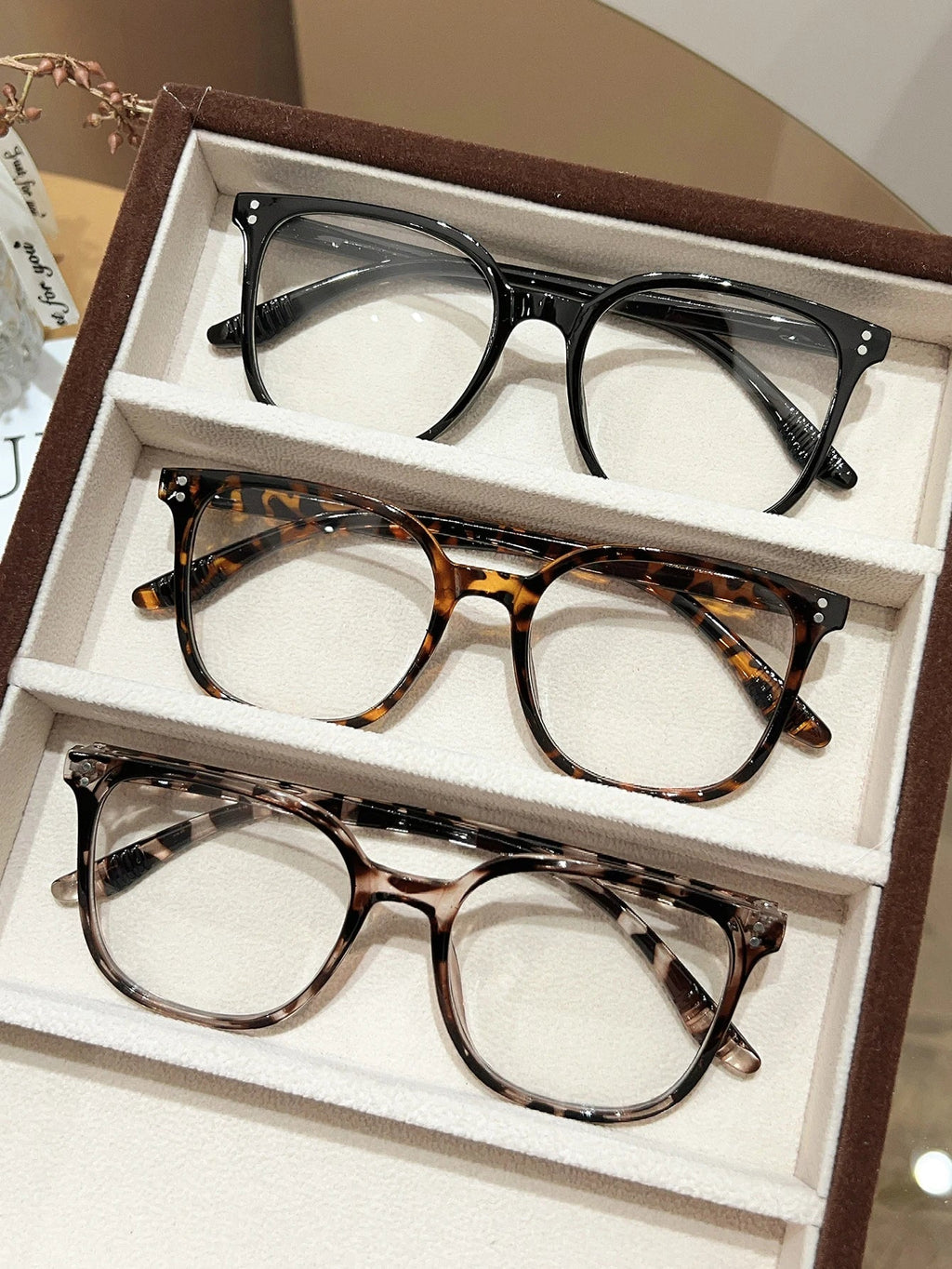 1Pc/3Pcs/4Pcs/6Pcs European and American Classic Popular Square Frame Glasses Set Men's and Women's Fashion Glasses