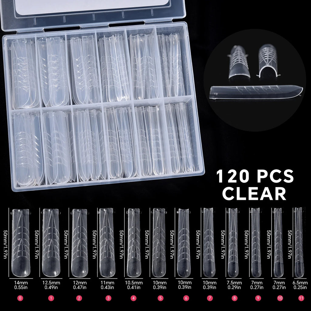 120Pcs Nail Forms For UV Gel Quick Building Extension Top Molds Dual Forms Acrylic Nail Art Tips Nails Accessories Tools