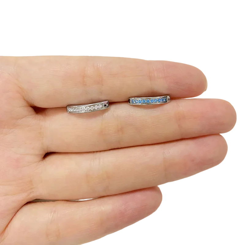 ASTM F136 Titanium PIERC Reverse Curved Clicker Navel Barbell Shiny CZ Sexy Belly Button Rings Bellybutton Sexy Piercing Jewelry