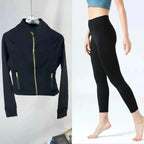 2025 Gold Label Short Sport Jacket Set Women's Yoga Clothes Slimming Fitness Jacket Active Wear Exercise Clothing Female