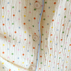 2025 New Summer Women's Pajama Set 100% Cotton Crepe Short Sleeve+Shorts+Pants 3-Piece Pajama Women's Cardigan Home Clothes