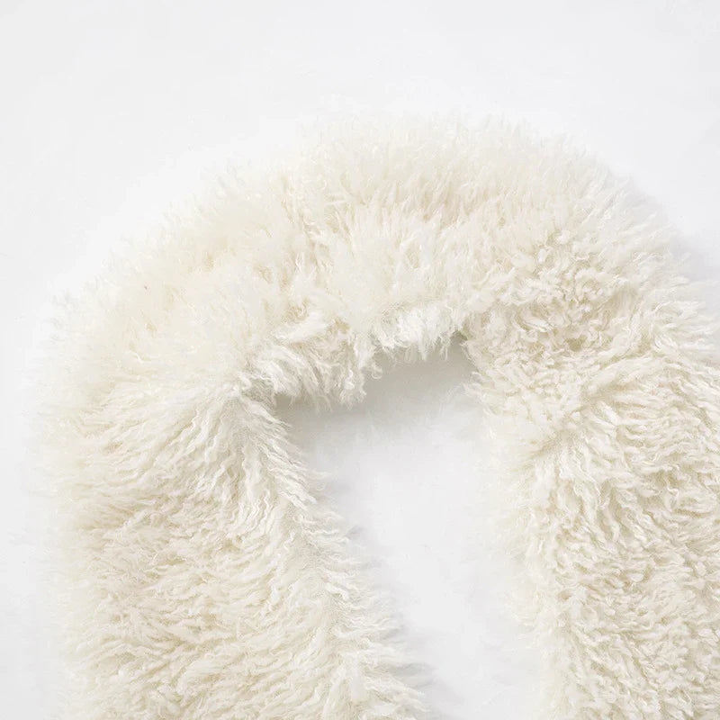 BKLD Sexy Temperament Fluffy Tops For Women High Street Y2K Nightclub Outfits Faux Fur Backless Lacing Solid 2025 Vest Waistcoat