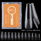 240PCs Extra Long XXL Size False Nail Tips Soft Gel Coffin Square Almond Fake Nail Tips Half Matte No Trace Traceless Nails