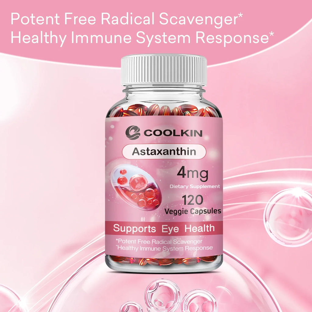 Astaxanthin - Supports Eyes, Promotes Nervous System Health, and Improves Immunity, Non-GMO Supplement