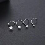 1PC Titanium 18G /20G 1.5/2/2.5/3mm Zircon Gem Nose Stud Piercing Screw Prong CZ Nostril Earring Nariz Piercings Sexy Jewelry